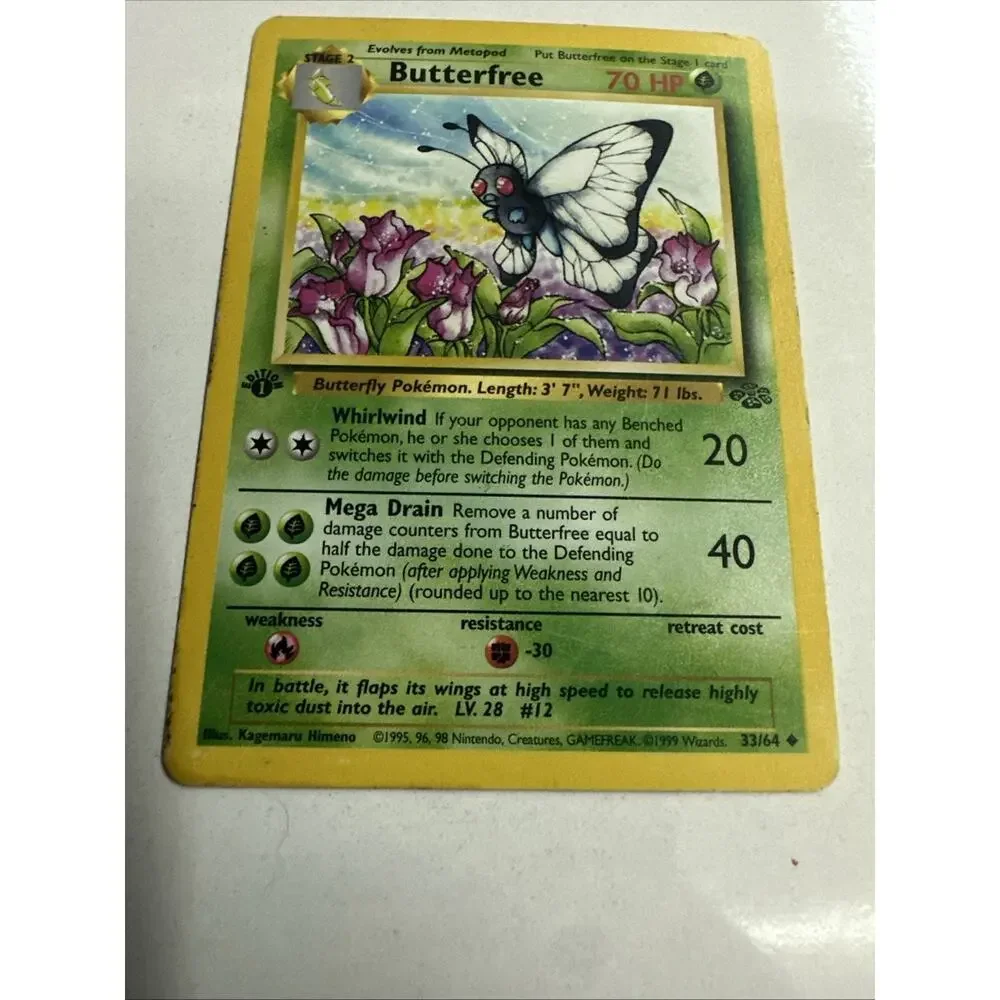 Butterfree Jungle 1st Edition Uncommon Pokemon Card WOTC Kagemaru Himeno MP
